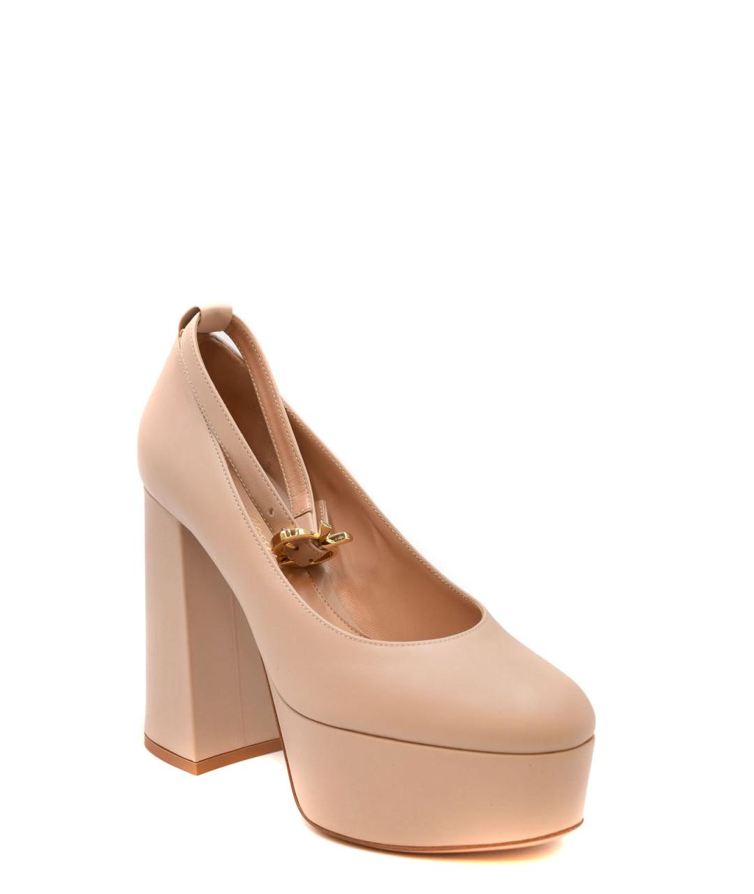 GIANVITO ROSSI Бежевые кожаные туфли, фото 2