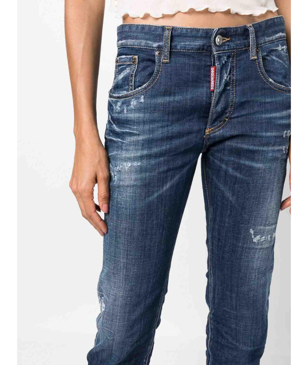 DSQUARED2 Синие хлопковые джинсы слим, фото 5