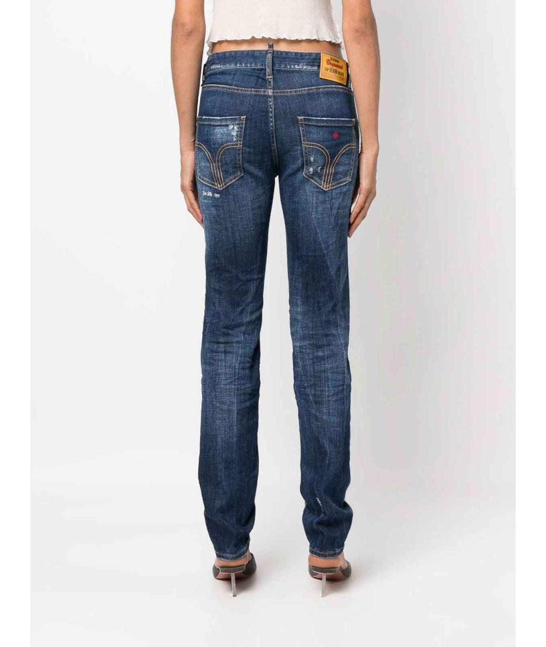 DSQUARED2 Синие хлопковые джинсы слим, фото 4