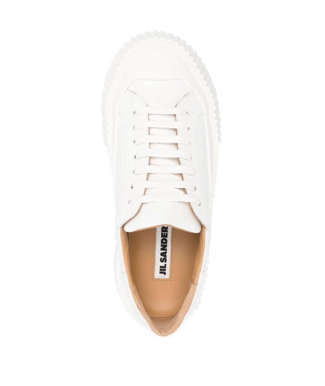 JIL SANDER Белые кожаные кроссовки, фото 4
