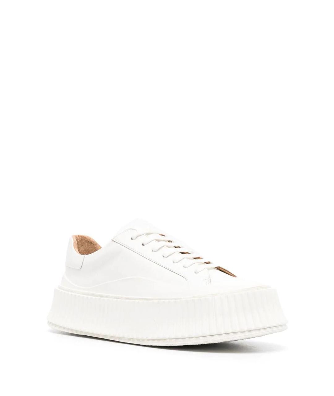 JIL SANDER Белые кожаные кроссовки, фото 2