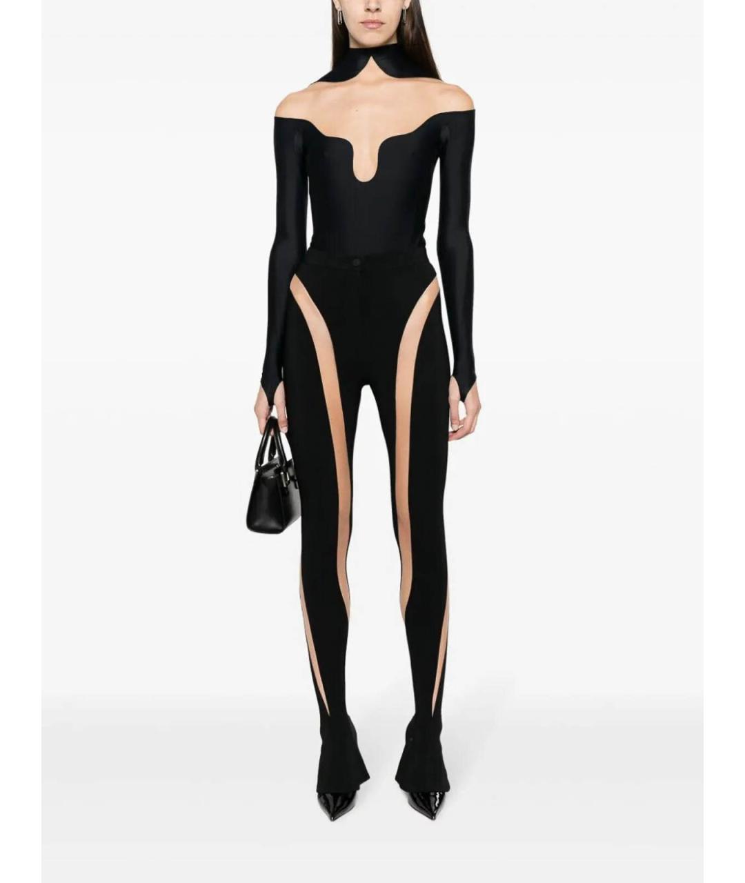MUGLER Черные вискозные брюки узкие, фото 3