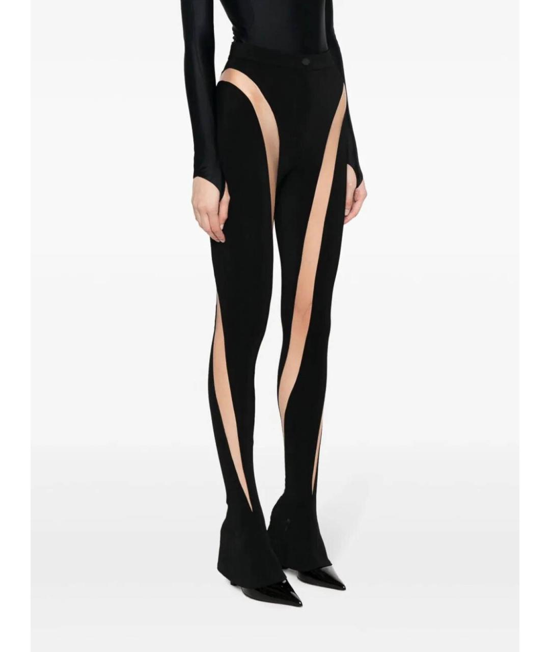 MUGLER Черные вискозные брюки узкие, фото 2