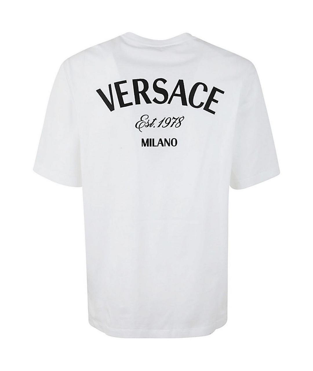 VERSACE Белая хлопковая футболка, фото 2