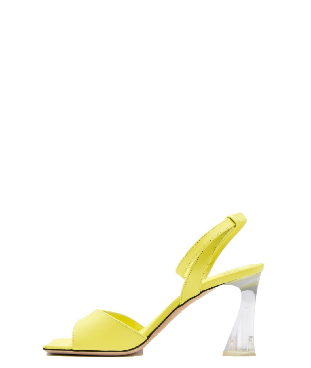 GIUSEPPE ZANOTTI DESIGN Желтые кожаные босоножки, фото 3