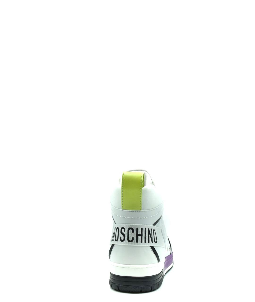 MOSCHINO Мульти кожаные высокие кроссовки / кеды, фото 4