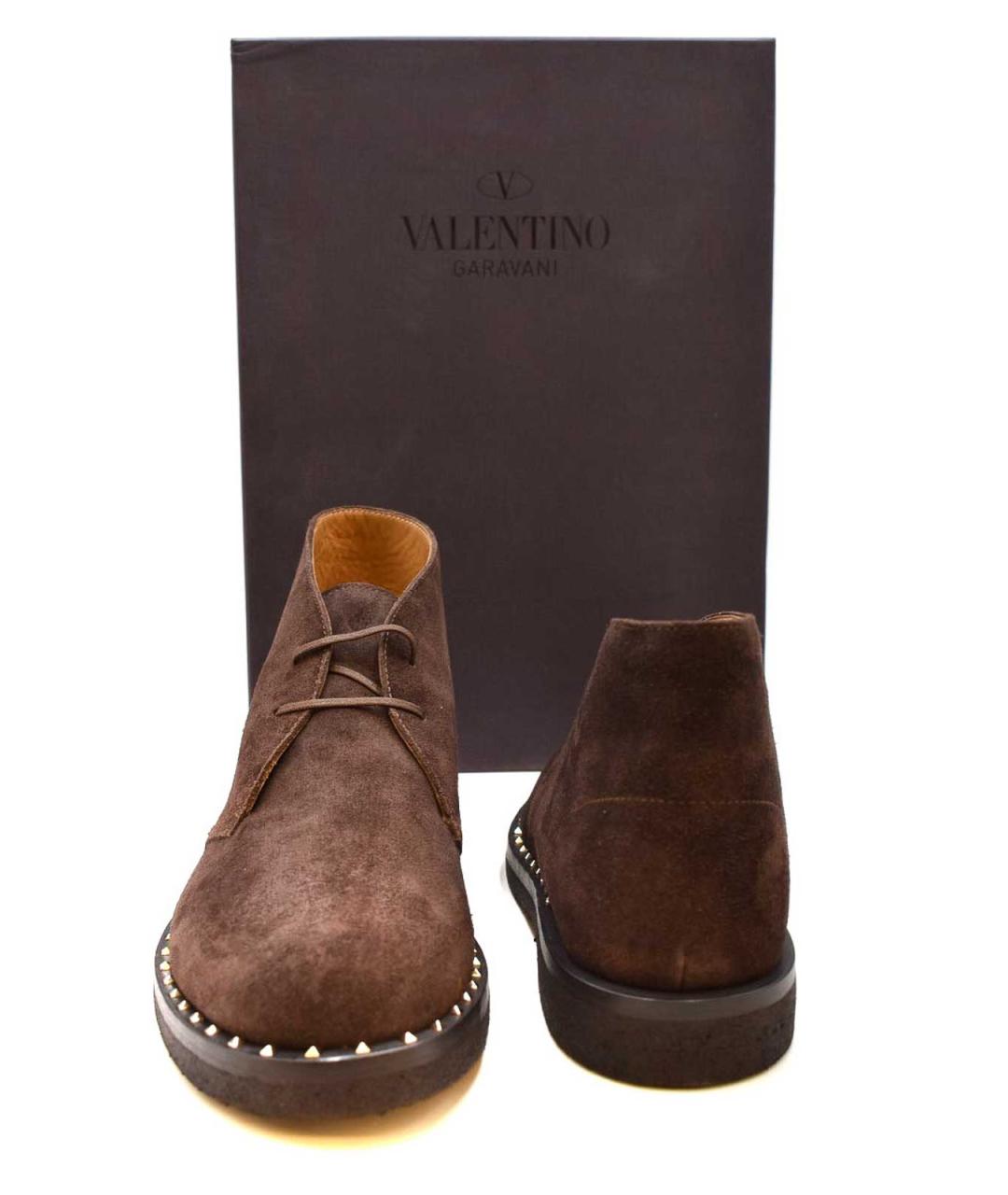 VALENTINO Коричневые замшевые низкие ботинки, фото 4