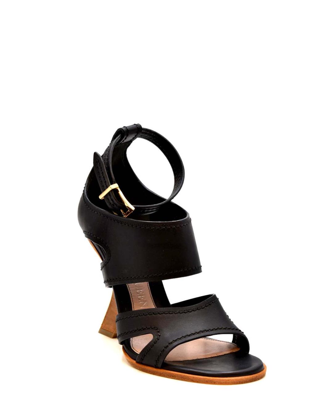 ALEXANDER MCQUEEN Черные кожаные босоножки, фото 2