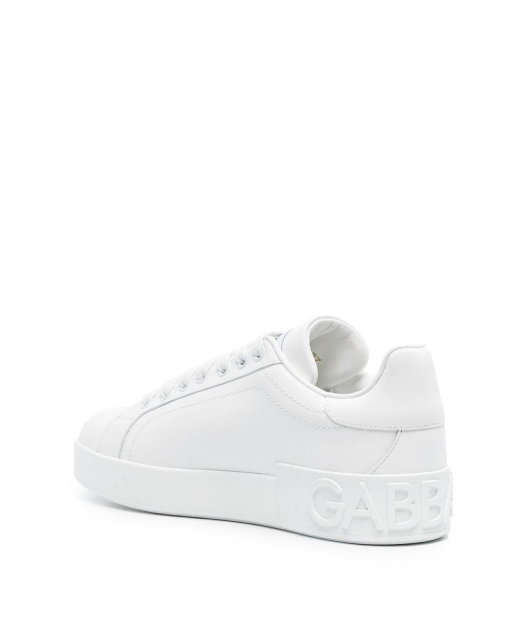 DOLCE&GABBANA Белые кожаные кеды, фото 4