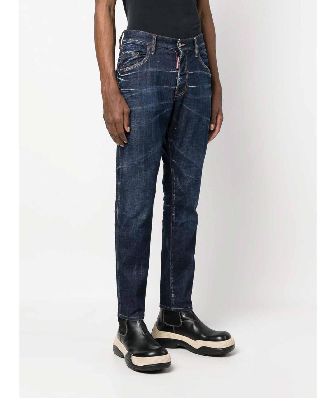 DSQUARED2 Темно-синие хлопковые джинсы скинни, фото 3