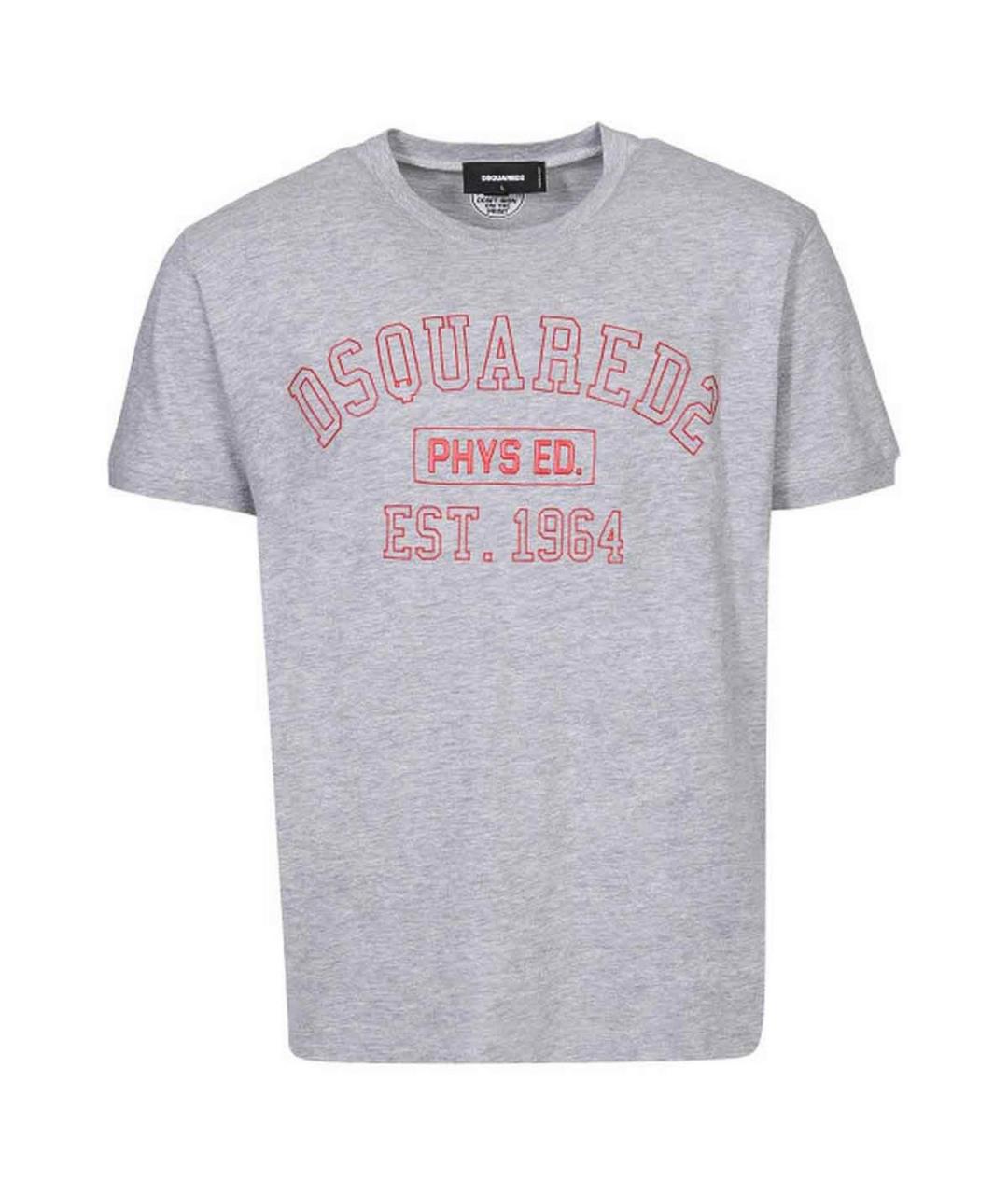 DSQUARED2 Серая хлопковая футболка, фото 1