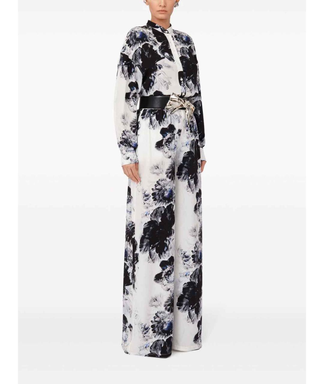 ALEXANDER MCQUEEN Белые шелковые брюки широкие, фото 2
