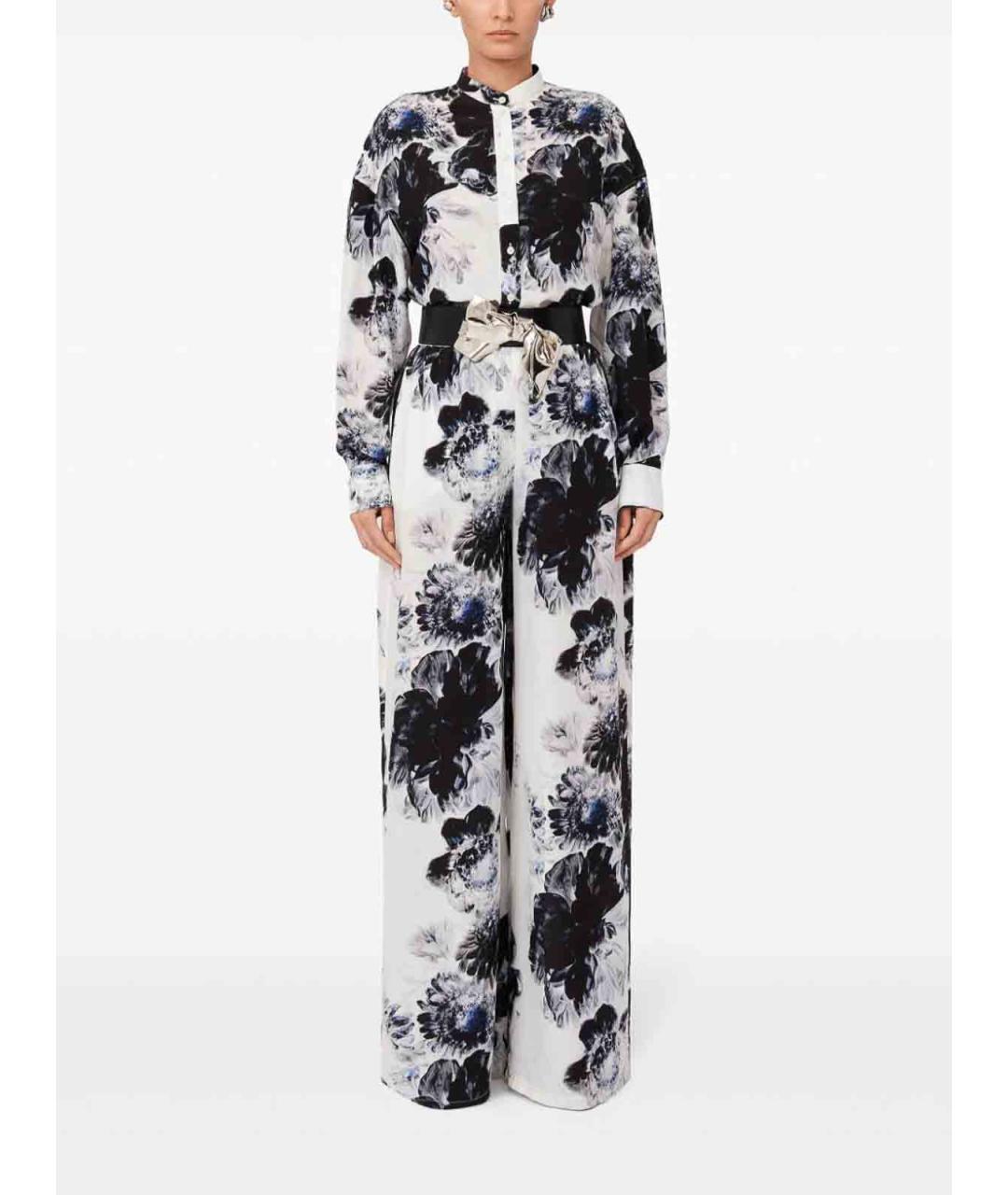 ALEXANDER MCQUEEN Белые шелковые брюки широкие, фото 3