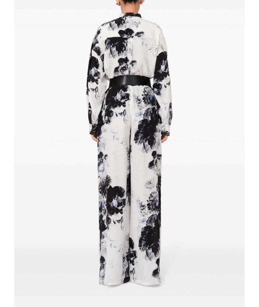 ALEXANDER MCQUEEN Белые шелковые брюки широкие, фото 4