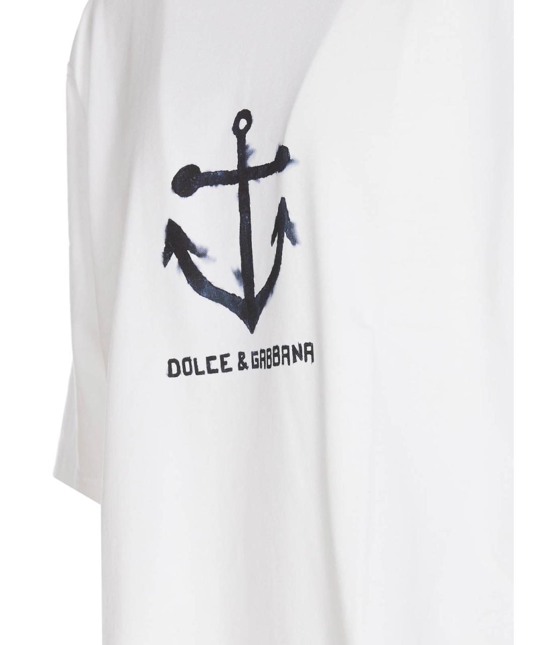 DOLCE&GABBANA Белая хлопковая футболка, фото 3