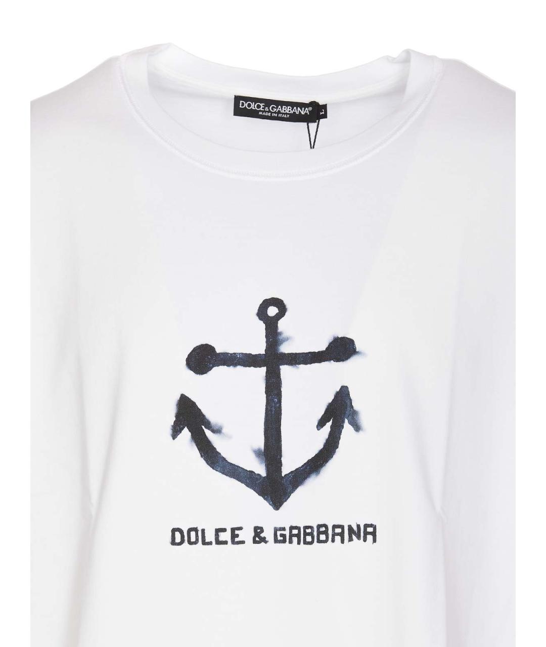 DOLCE&GABBANA Белая хлопковая футболка, фото 4