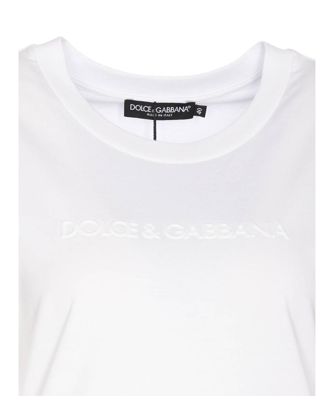 DOLCE&GABBANA Белая хлопковая футболка, фото 4