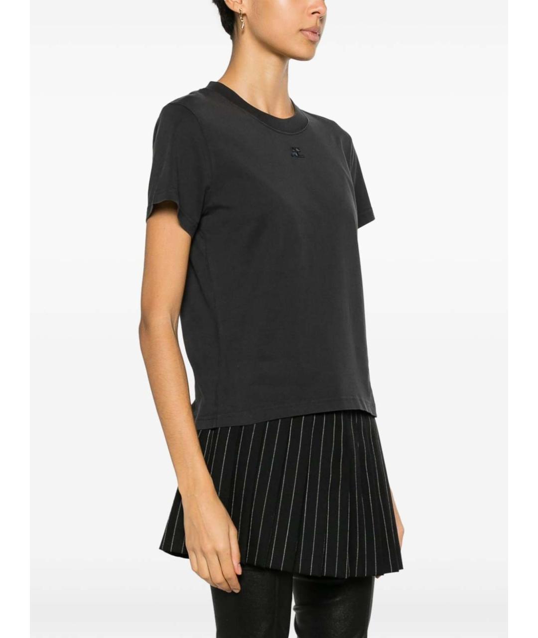 COURREGES Серая хлопковая футболка, фото 2