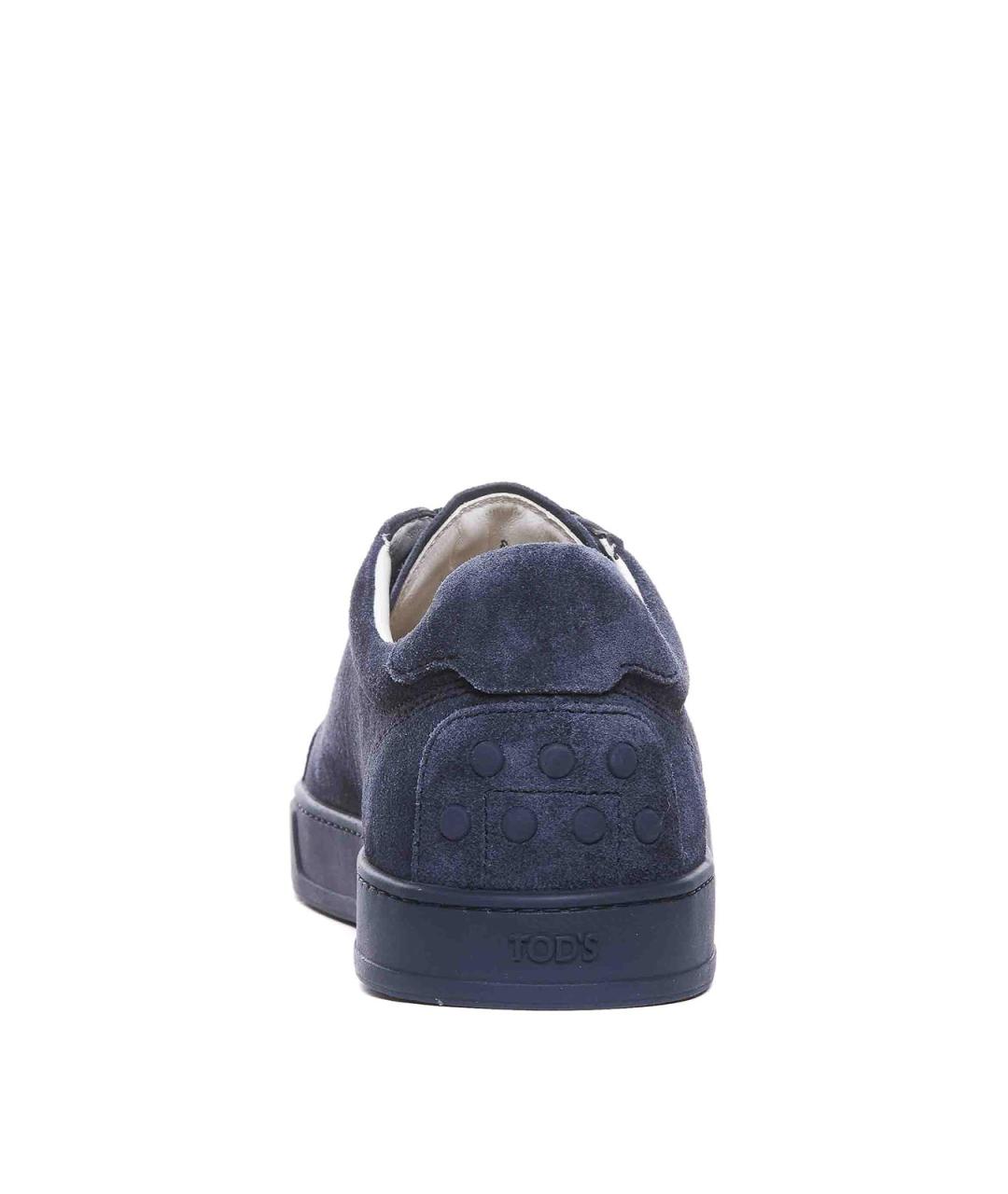 TOD'S Синие замшевые низкие кроссовки / кеды, фото 3