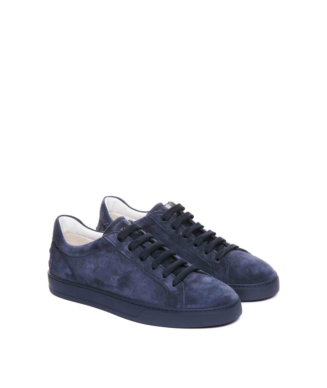 TOD'S Синие замшевые низкие кроссовки / кеды, фото 4