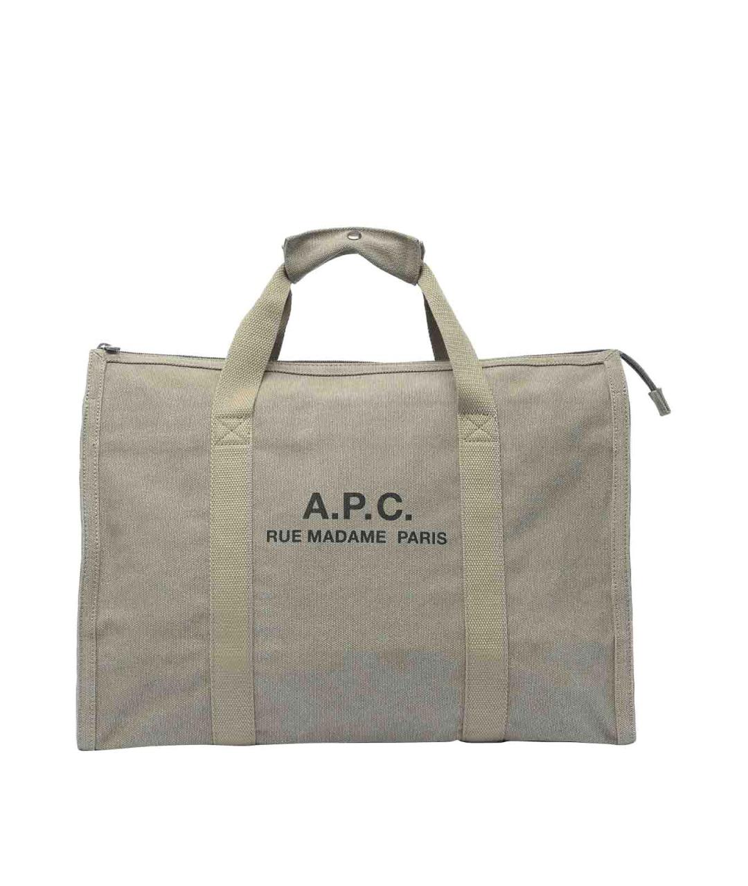 A.P.C. Зеленая хлопковая сумка на плечо, фото 1