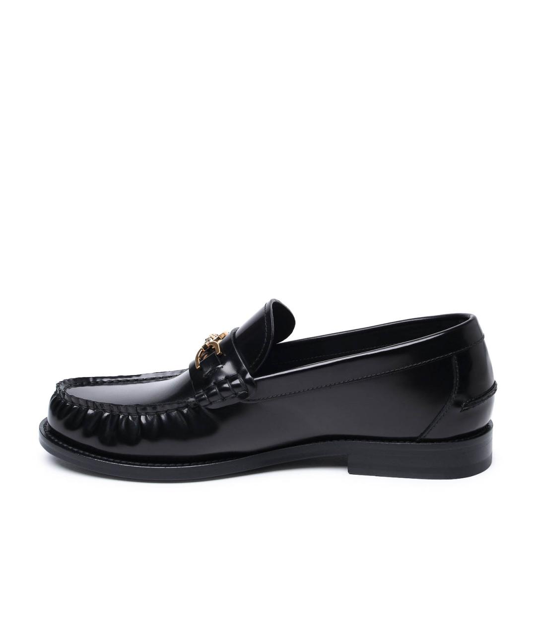 VERSACE Черные кожаные лоферы, фото 3
