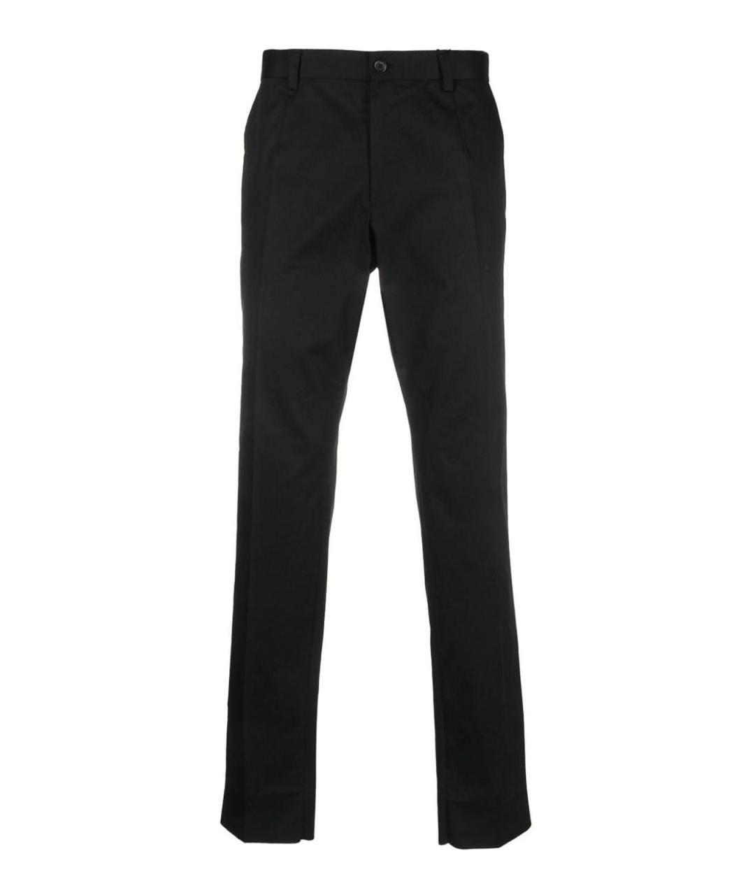 DOLCE&GABBANA Черные хлопковые классические брюки, фото 1