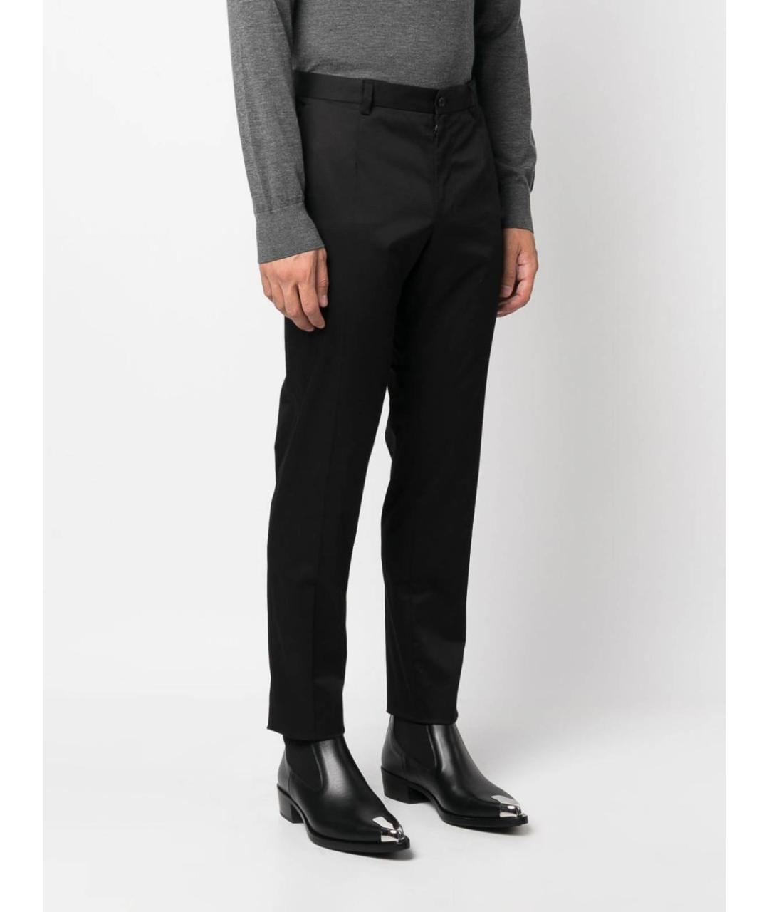 DOLCE&GABBANA Черные хлопковые классические брюки, фото 4