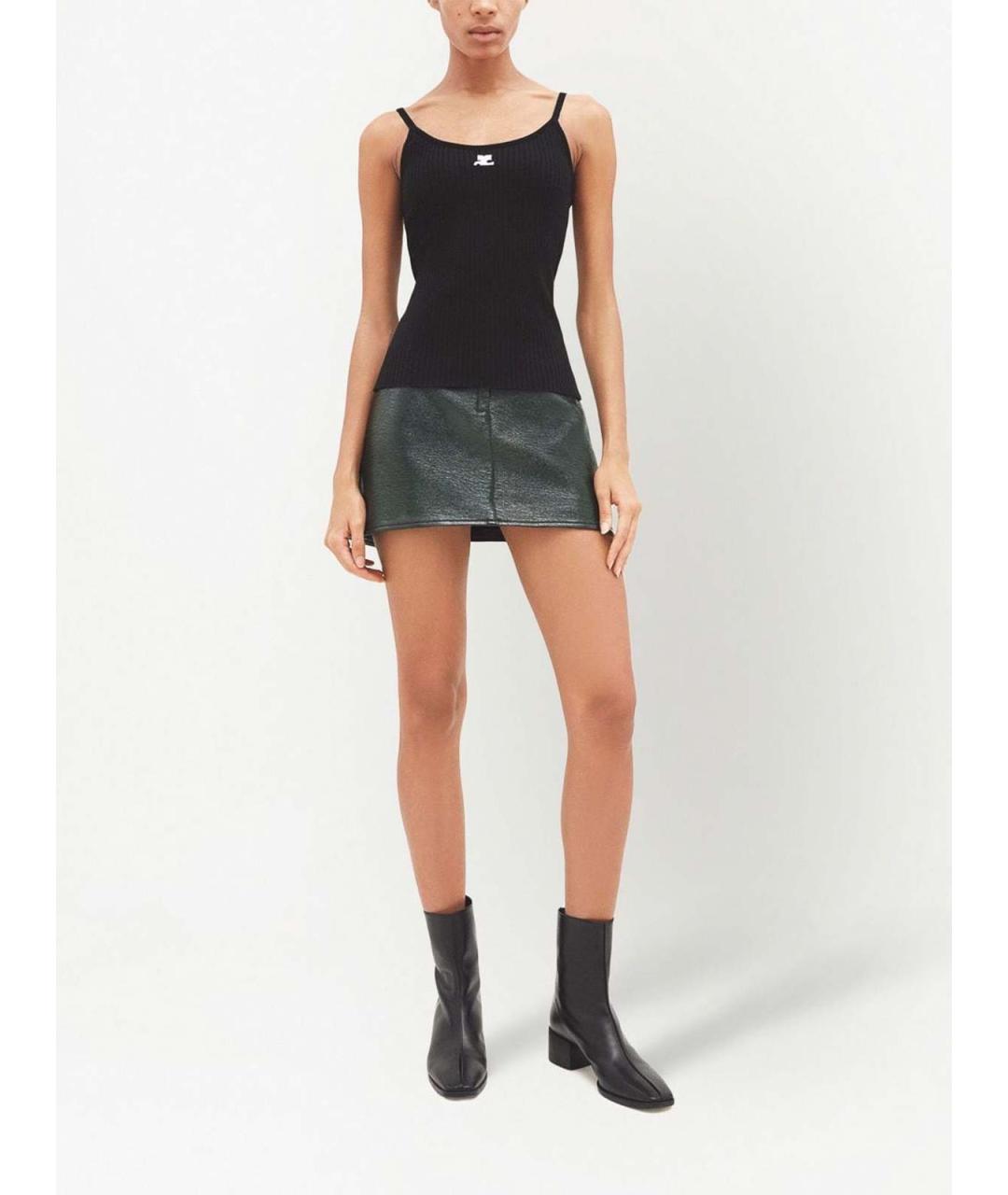 COURREGES Черная хлопковая майка, фото 2
