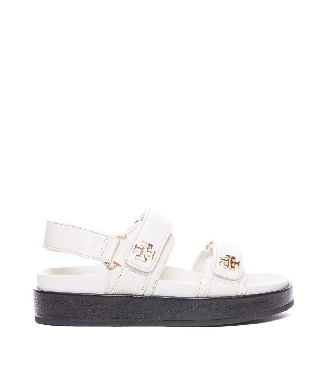 TORY BURCH Белые кожаные босоножки, фото 1