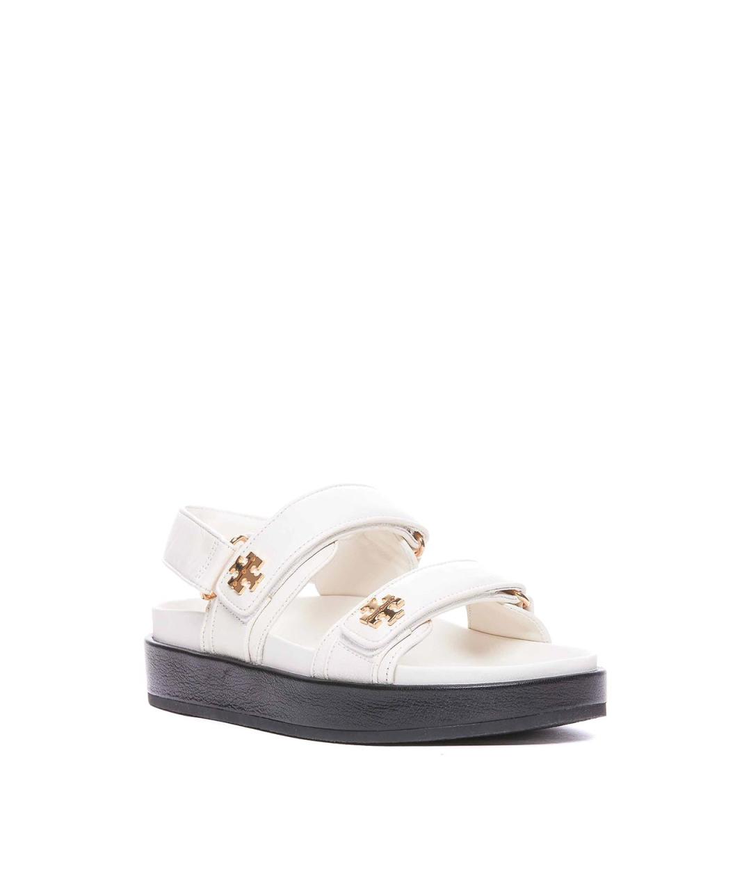 TORY BURCH Белые кожаные босоножки, фото 3