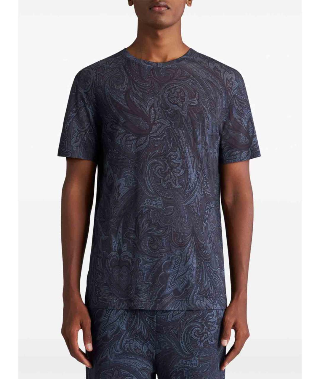 ETRO Темно-синяя хлопковая футболка, фото 6