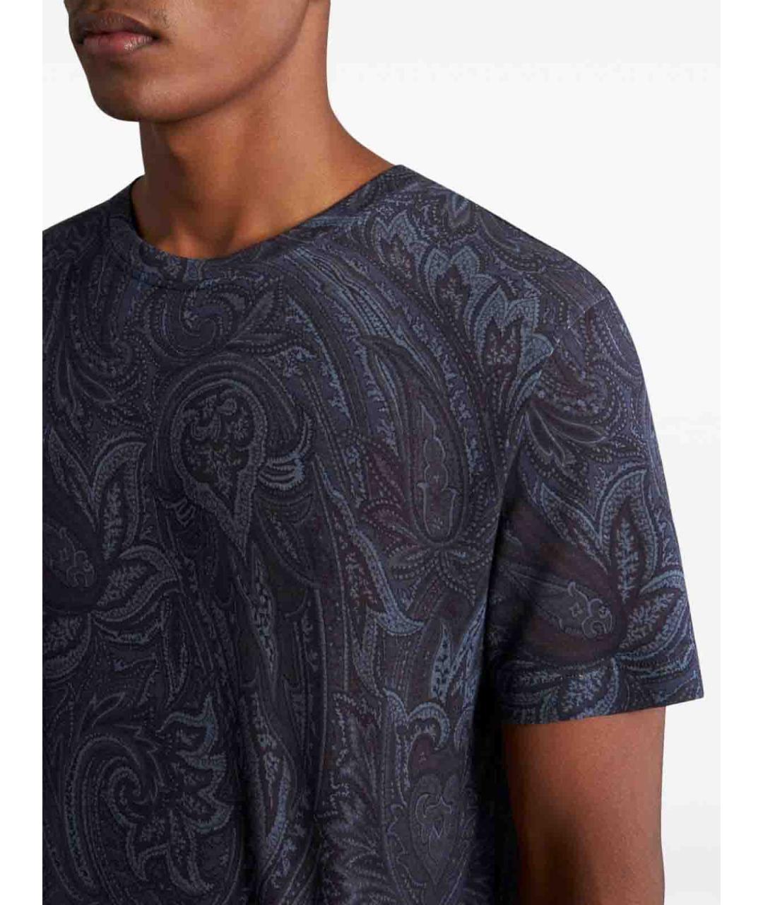 ETRO Темно-синяя хлопковая футболка, фото 3