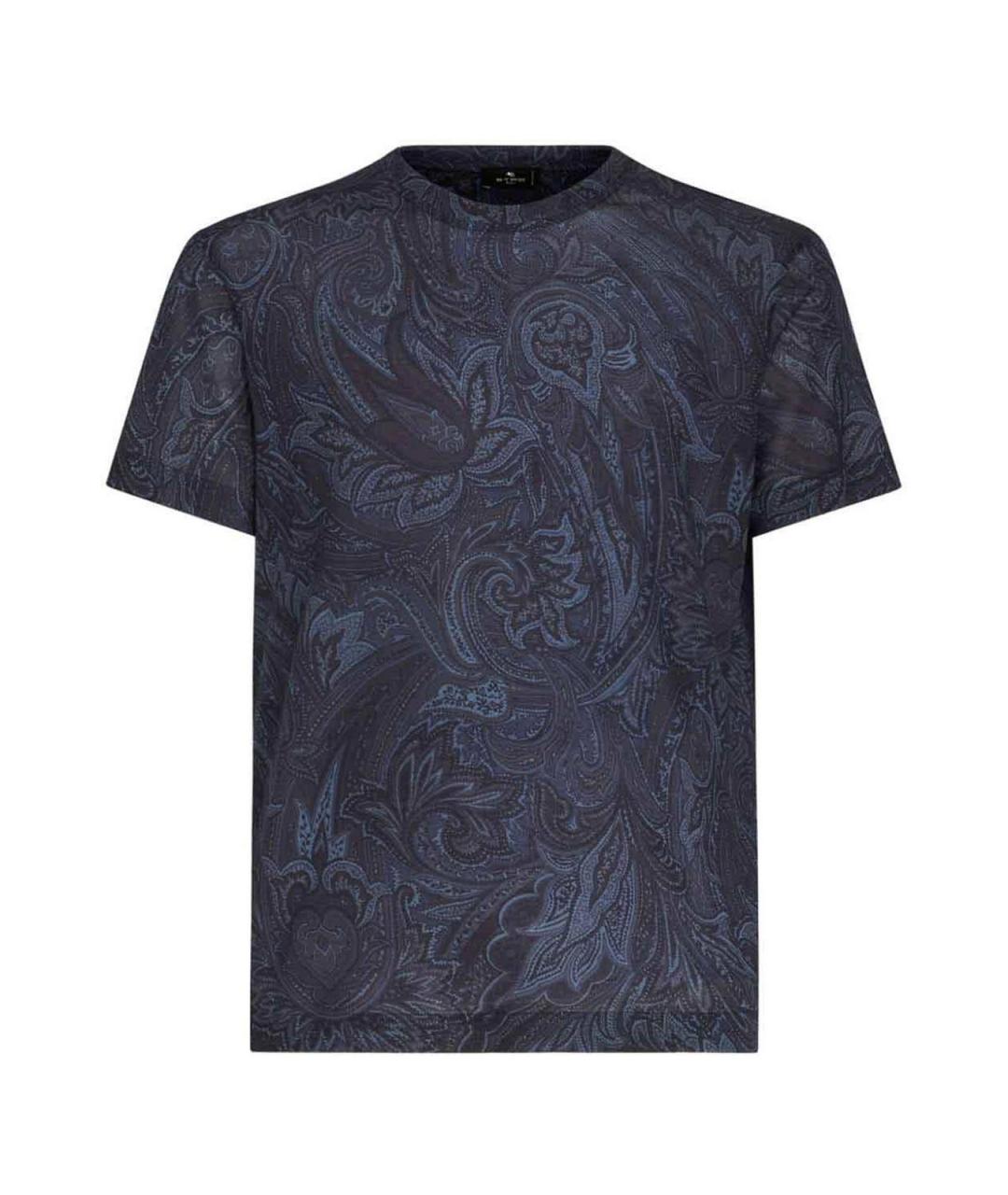 ETRO Темно-синяя хлопковая футболка, фото 1