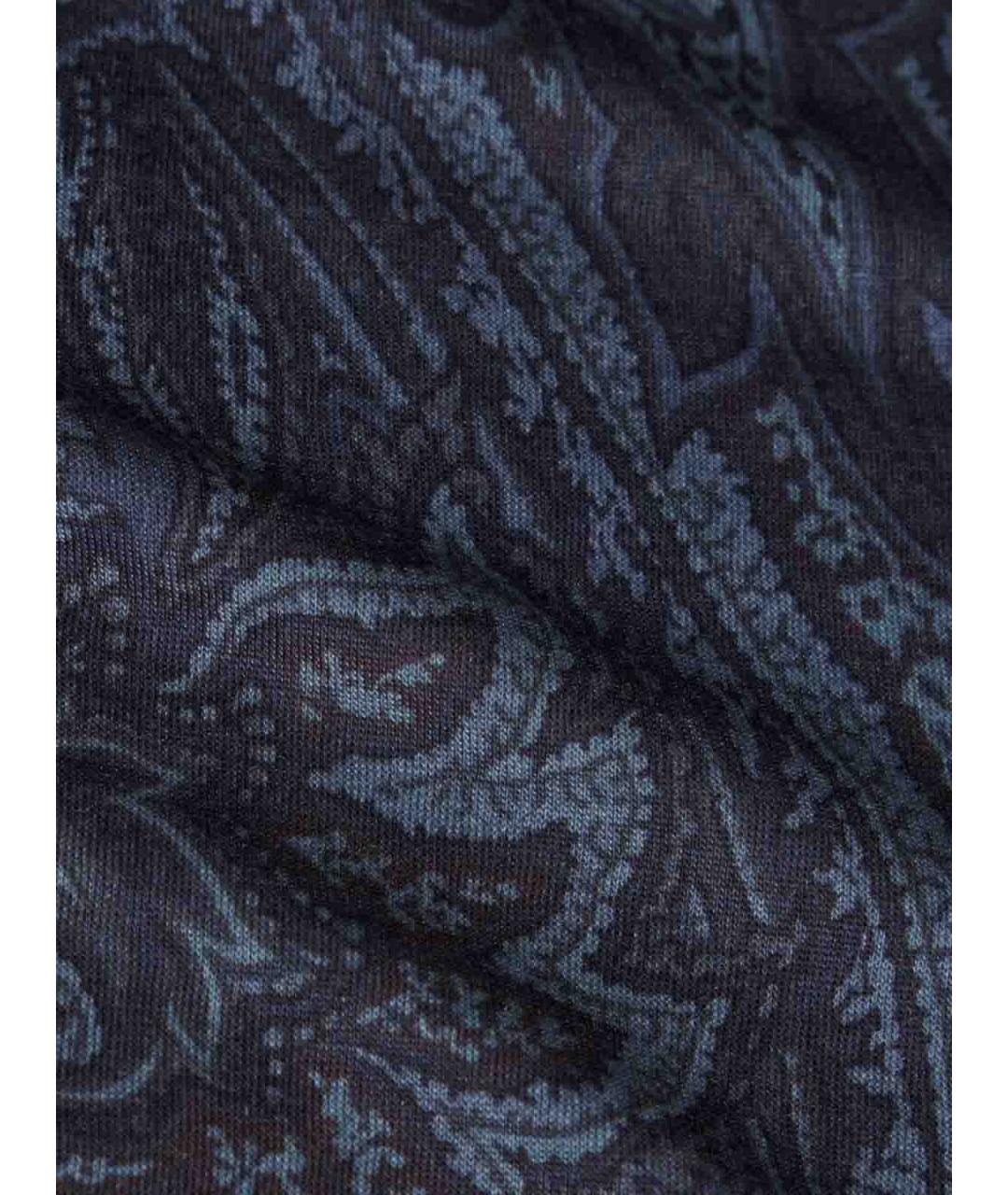 ETRO Темно-синяя хлопковая футболка, фото 4