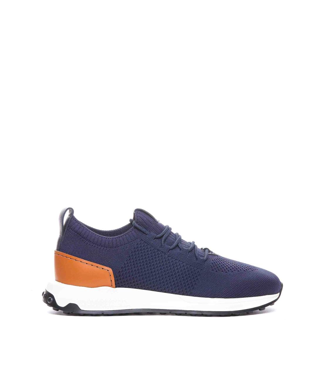 TOD'S Синие резиновые низкие кроссовки / кеды, фото 1