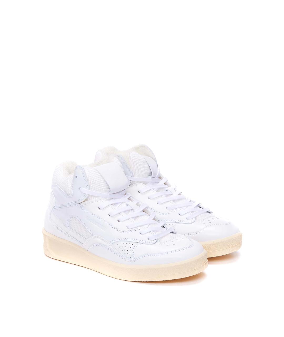 JIL SANDER Белые кожаные кроссовки, фото 4