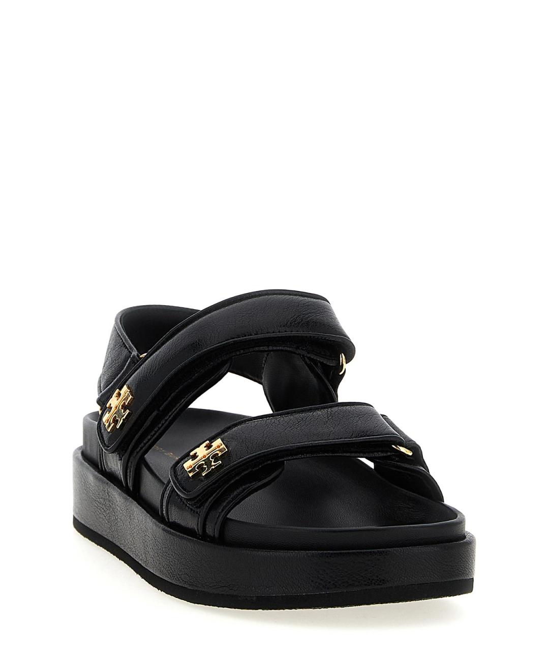 TORY BURCH Черные кожаные сандалии, фото 2