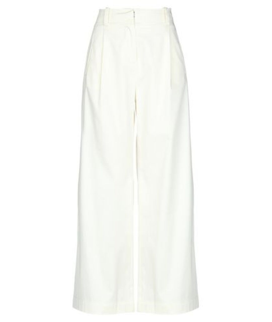 LIVIANA CONTI Белые хлопко-эластановые прямые брюки, фото 1