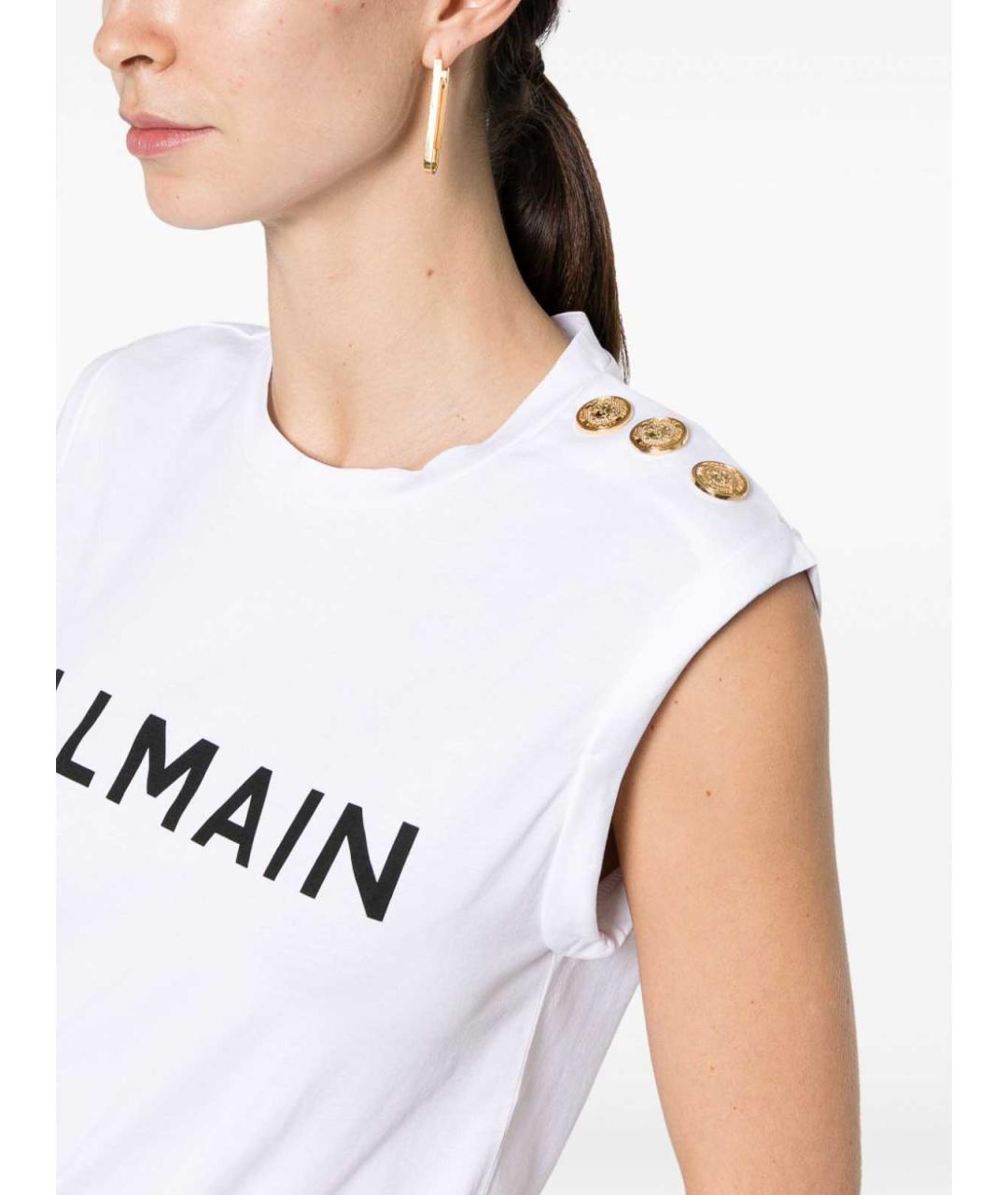 BALMAIN Белая хлопковая майка, фото 3
