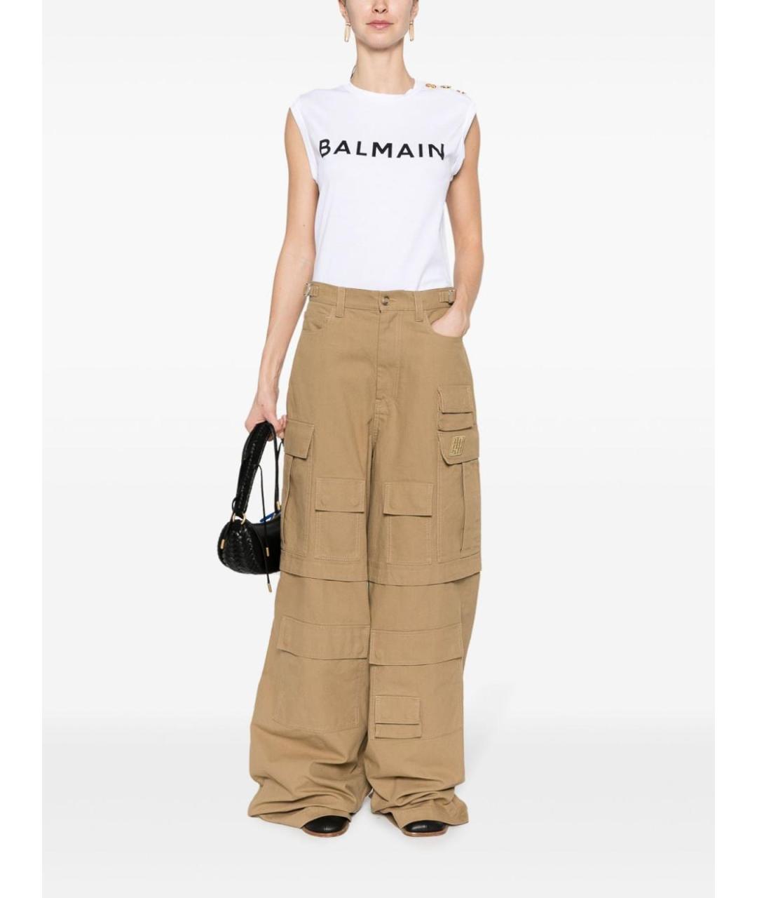 BALMAIN Белая хлопковая майка, фото 5