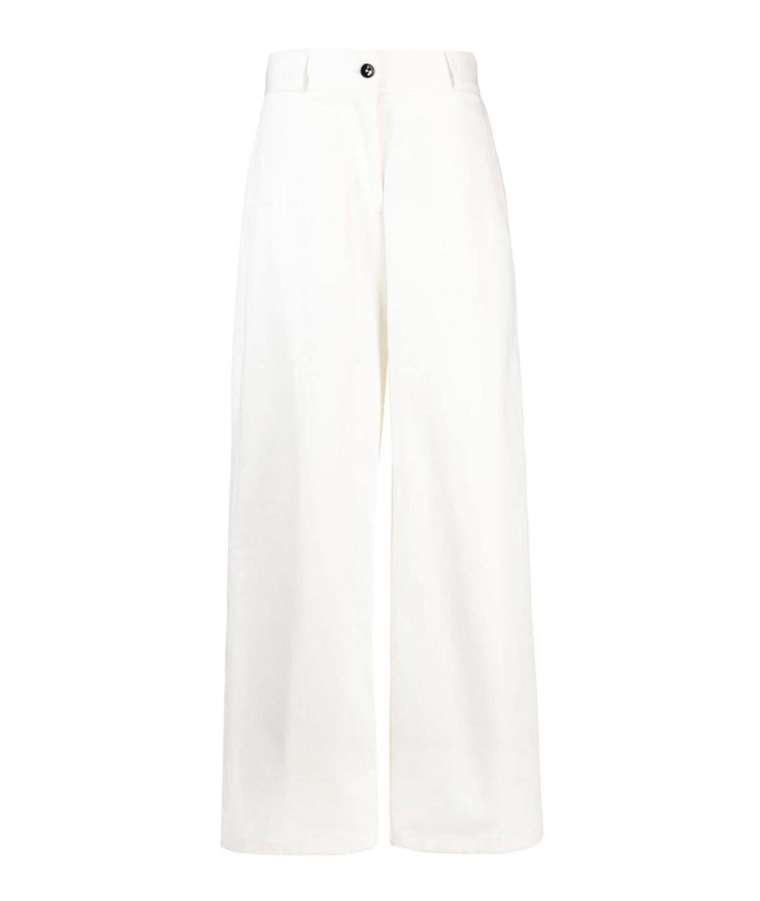 JIL SANDER Белые хлопковые брюки широкие, фото 1