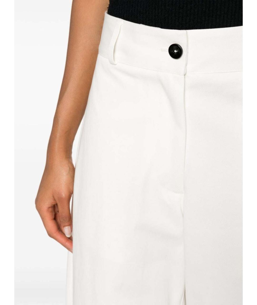 JIL SANDER Белые хлопковые брюки широкие, фото 4