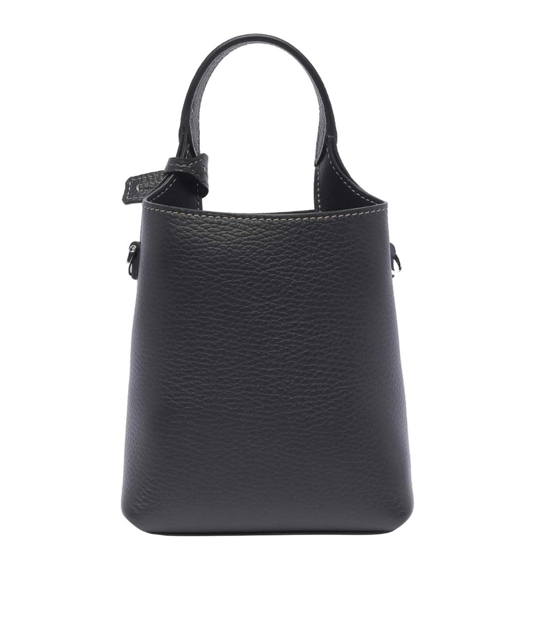 TOD'S Черная кожаная сумка тоут, фото 3