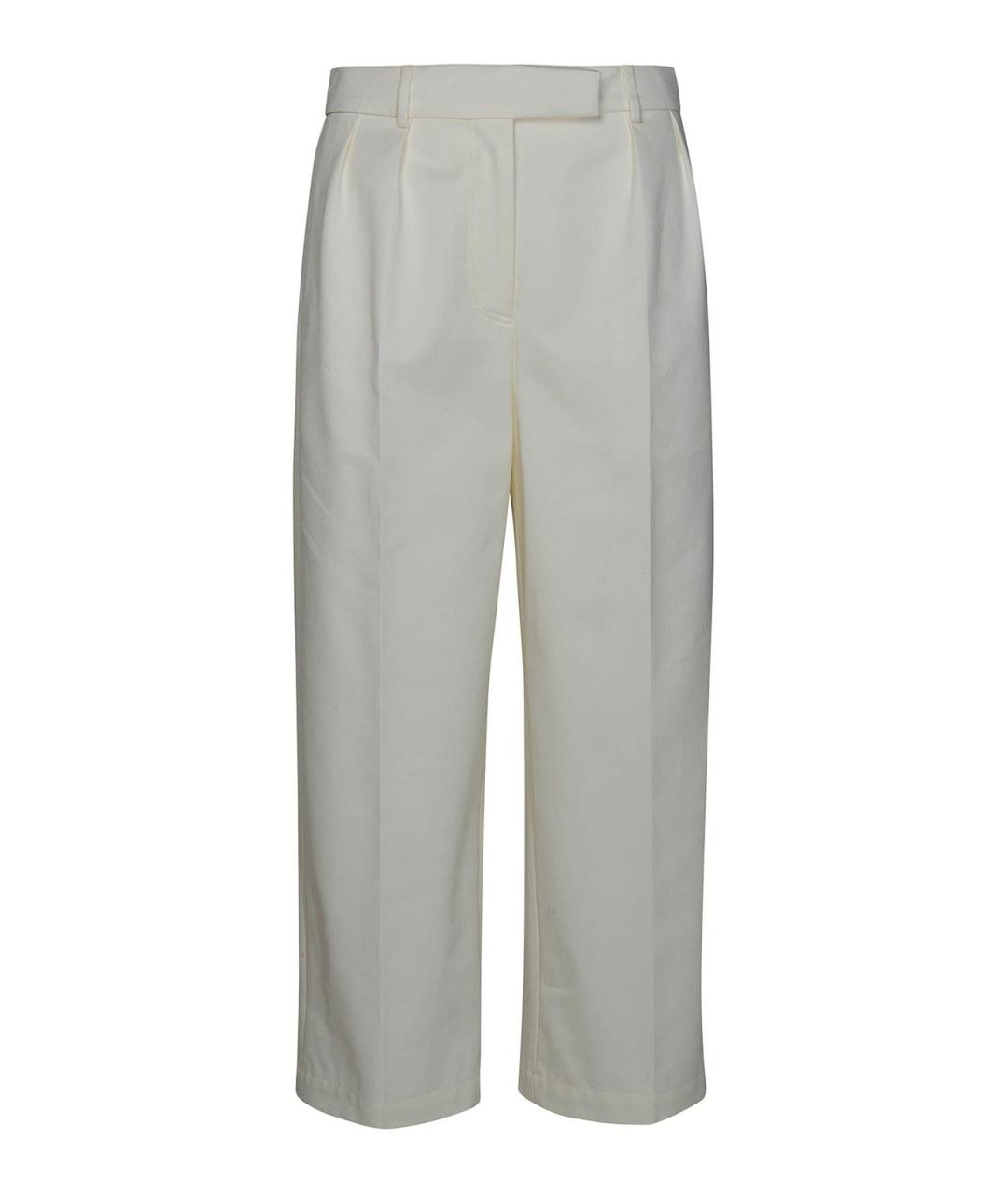 THOM BROWNE Белые хлопковые прямые брюки, фото 1