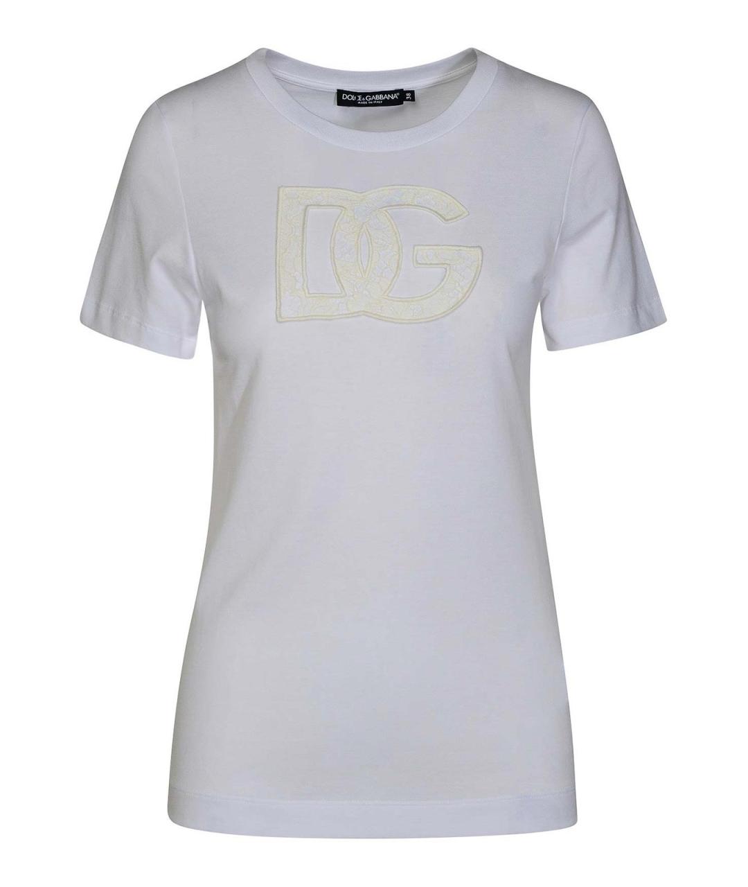 DOLCE&GABBANA Белая хлопковая футболка, фото 1