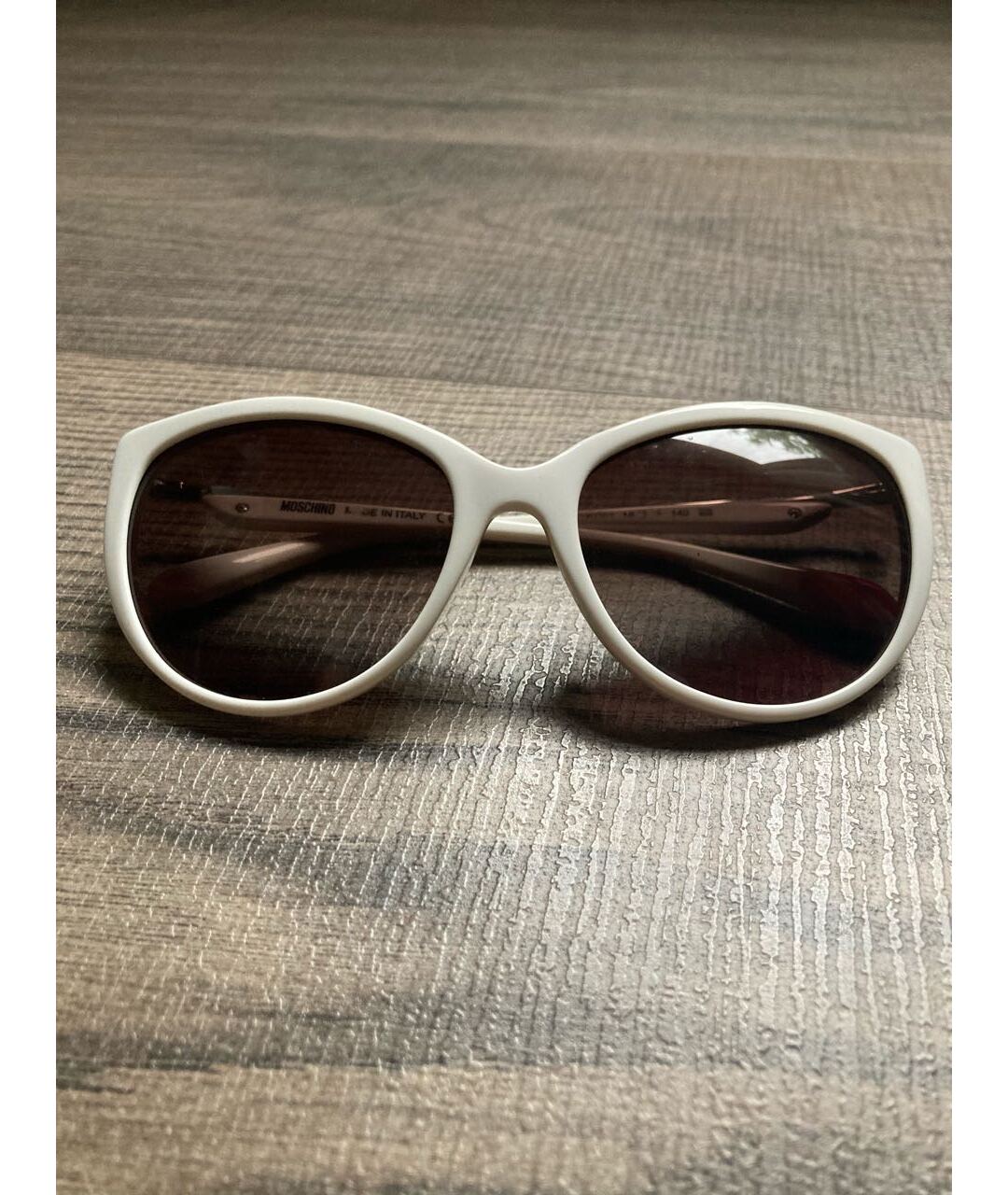 MOSCHINO Белые пластиковые солнцезащитные очки, фото 9