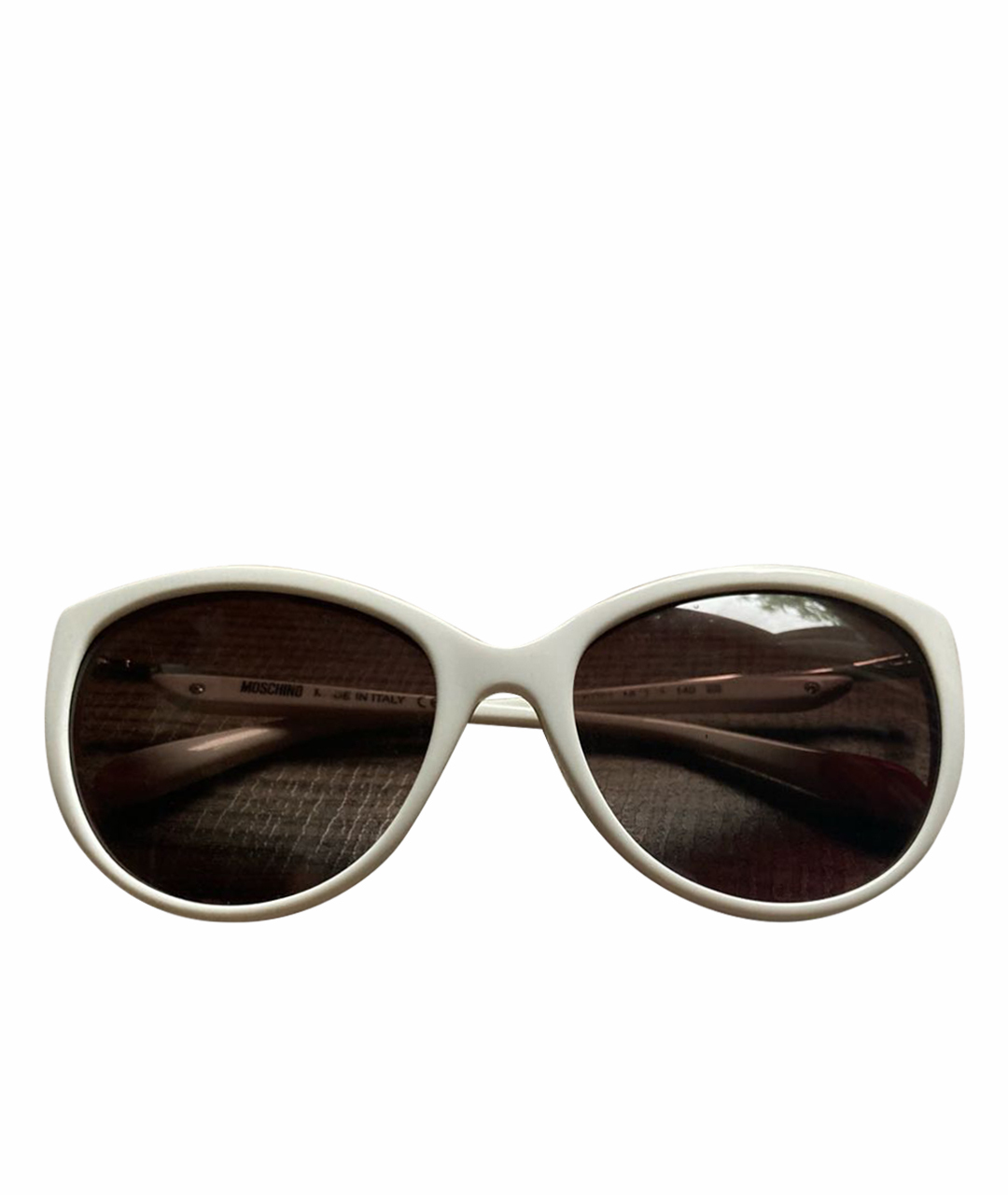 MOSCHINO Белые пластиковые солнцезащитные очки, фото 1