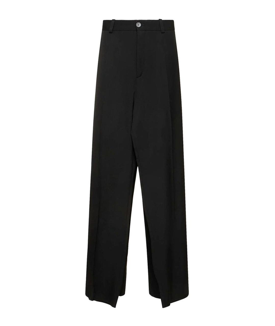 BALENCIAGA Черные шерстяные прямые брюки, фото 1