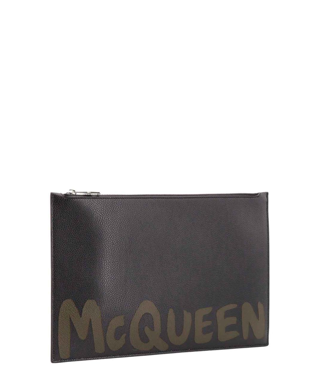 ALEXANDER MCQUEEN Черная кожаная барсетка, фото 3
